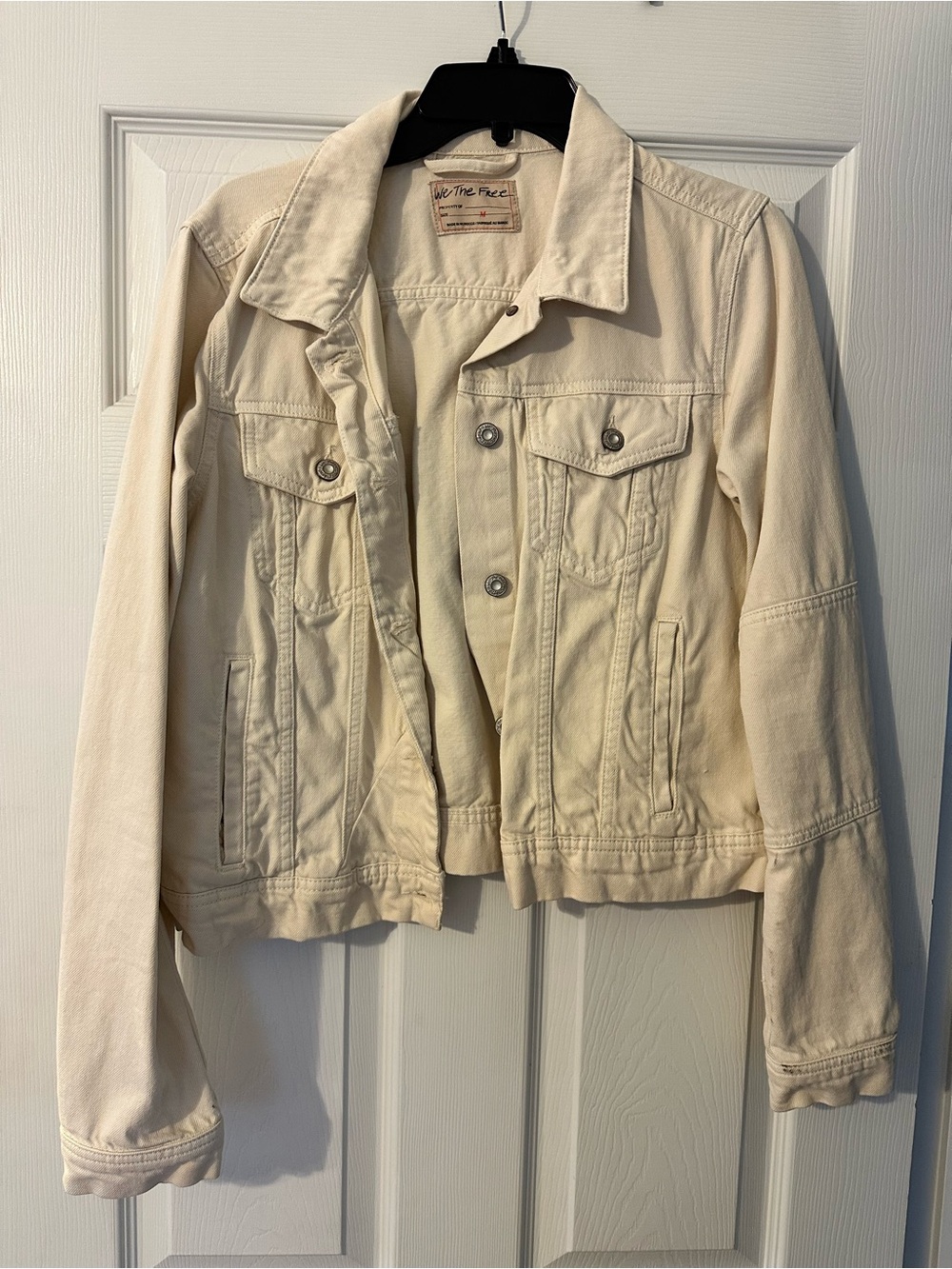 Free People Cream Jean Jacket - Soft Neutral Trucker